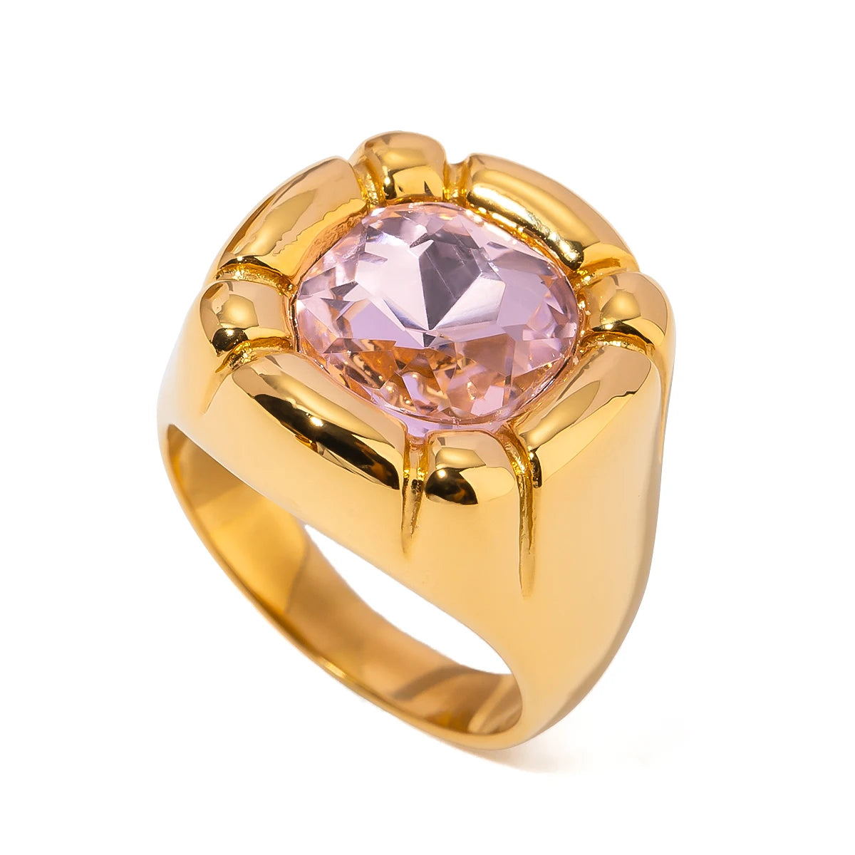 Uworld 18K or PVD plaqué 316L anneaux en acier inoxydable