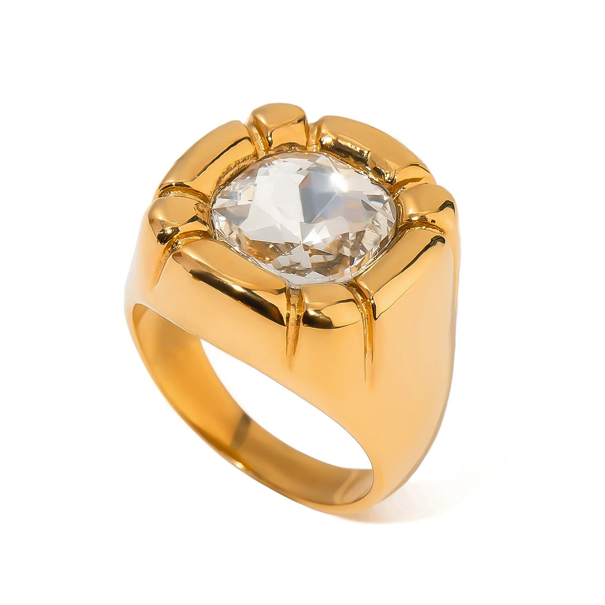 Uworld 18K or PVD plaqué 316L anneaux en acier inoxydable