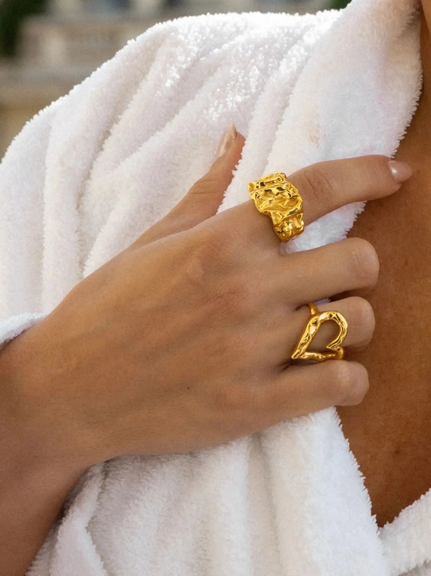 Uworld 18K or PVD plaqué 316L anneaux en acier inoxydable