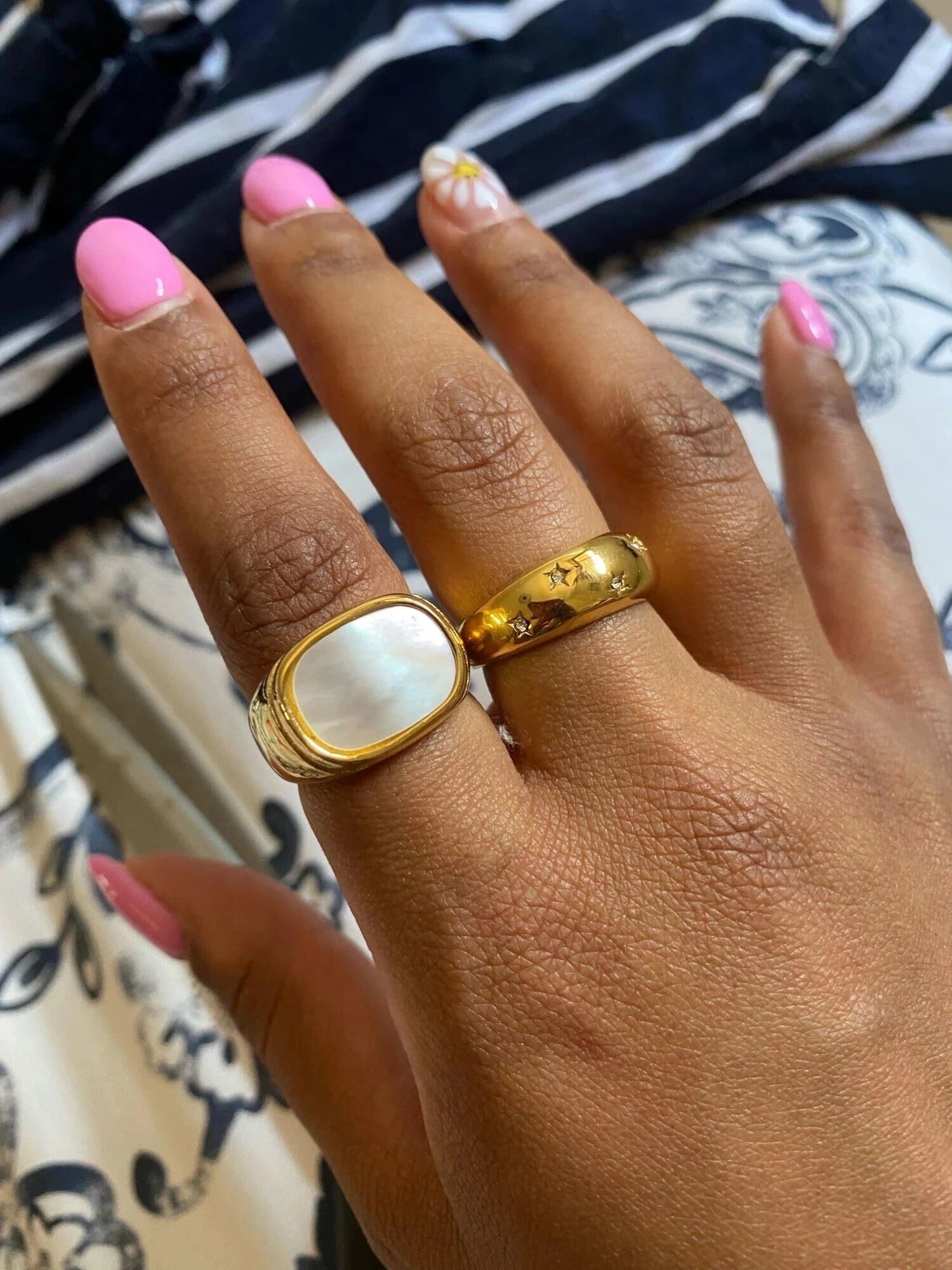 Uworld 18K or PVD plaqué 316L anneaux en acier inoxydable