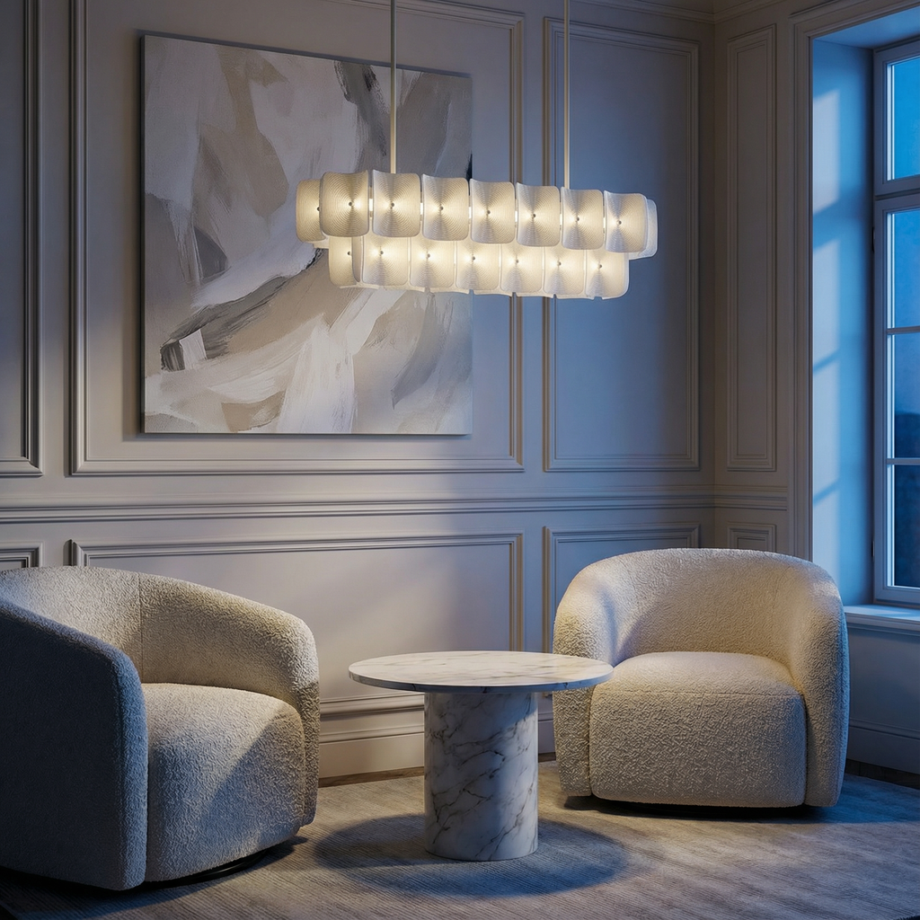 Chandelier Light From LumaSerene With Modern Acrylic For Dining Areas