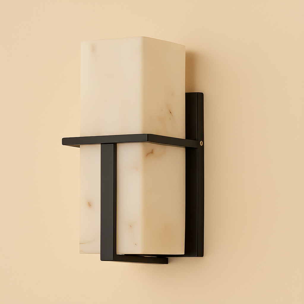 AuroraStone Marble Finish Exterior Wall Sconce Lamp