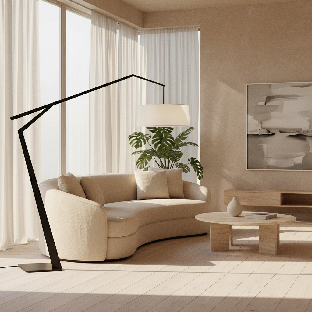 LumaCraft Floor Lamp With Modern Adjustable Design For Living Room
