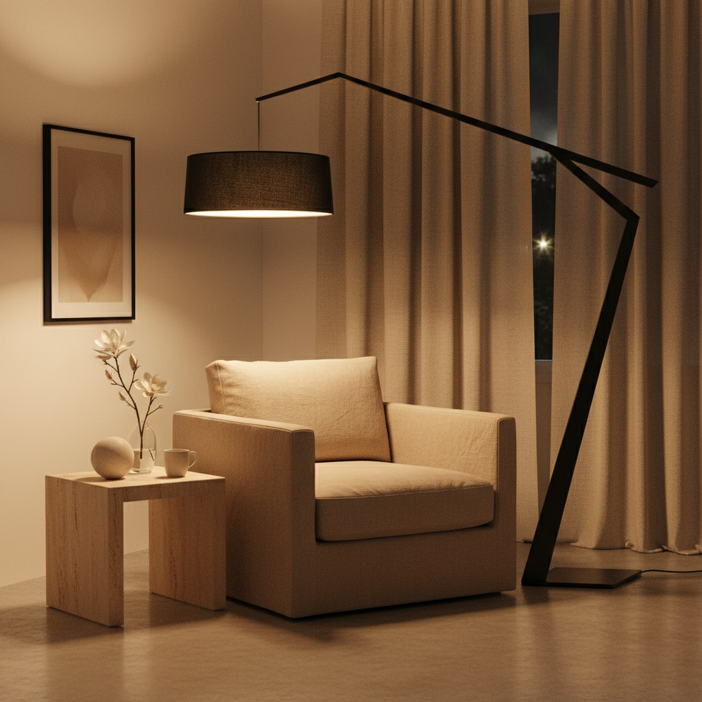 LumaCraft Floor Lamp With Modern Adjustable Design For Living Room