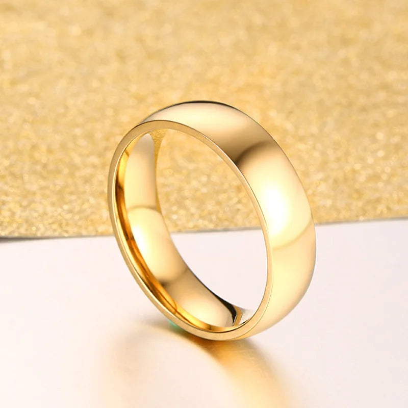 Bague de fiançailles en acier inoxydable pour femmes et hommes