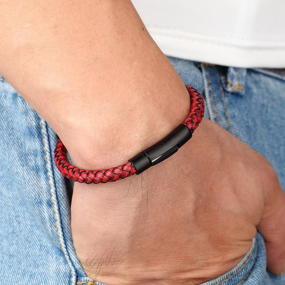 XQNI – Bracelet en cuir pour hommes