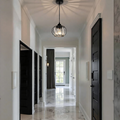 Nordic Pendant Light With Spherical Glass Shade In Black