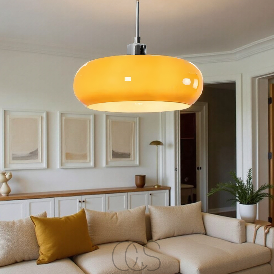 Mouth-Blown Glass Pendant Lamp With Nordic Retro Charm