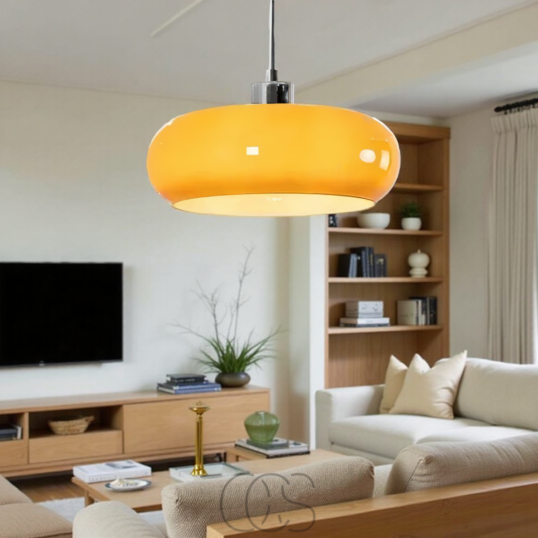 Mouth-Blown Glass Pendant Lamp With Nordic Retro Charm