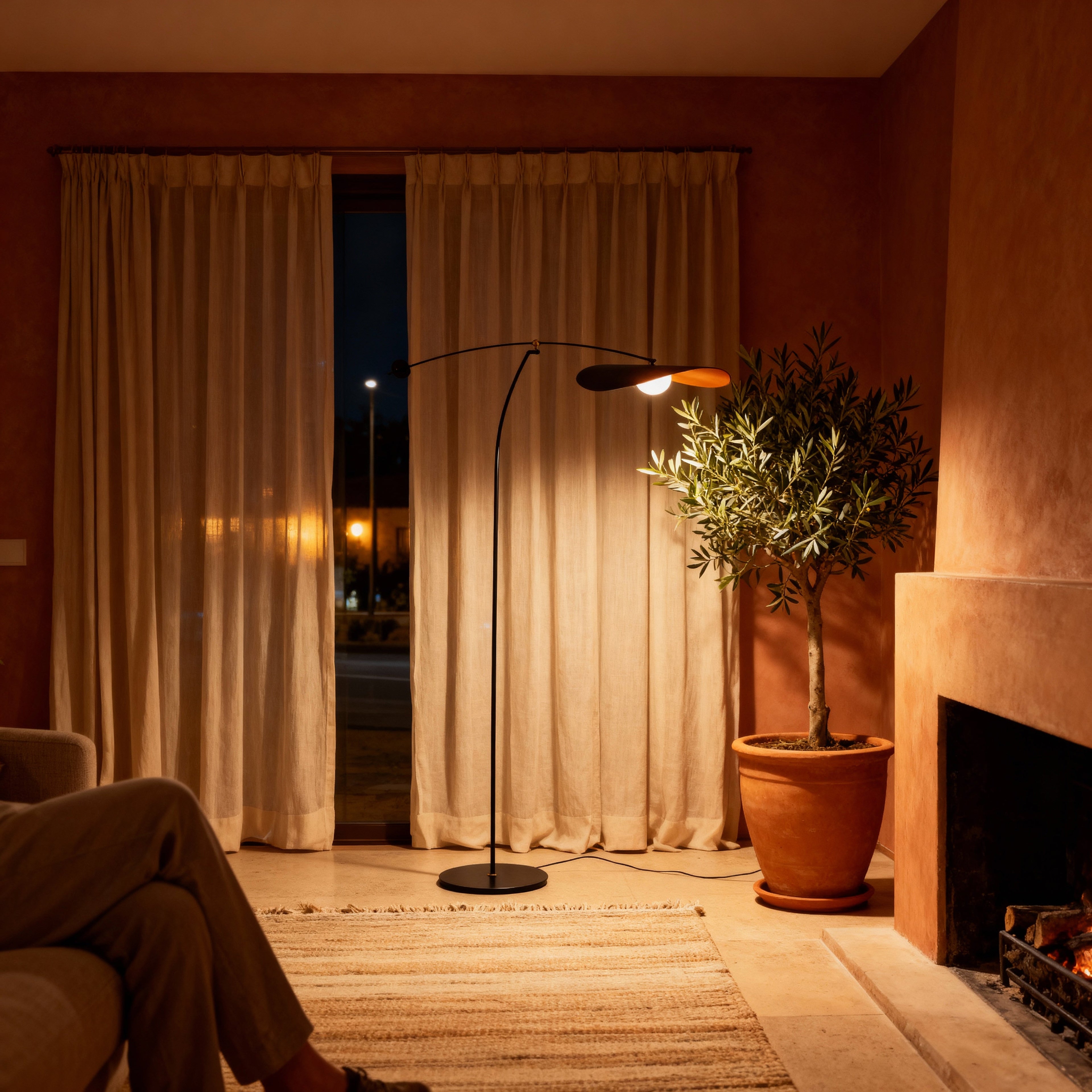 AsterArc Modern Arc Lamp For Living Room Ambient Lighting
