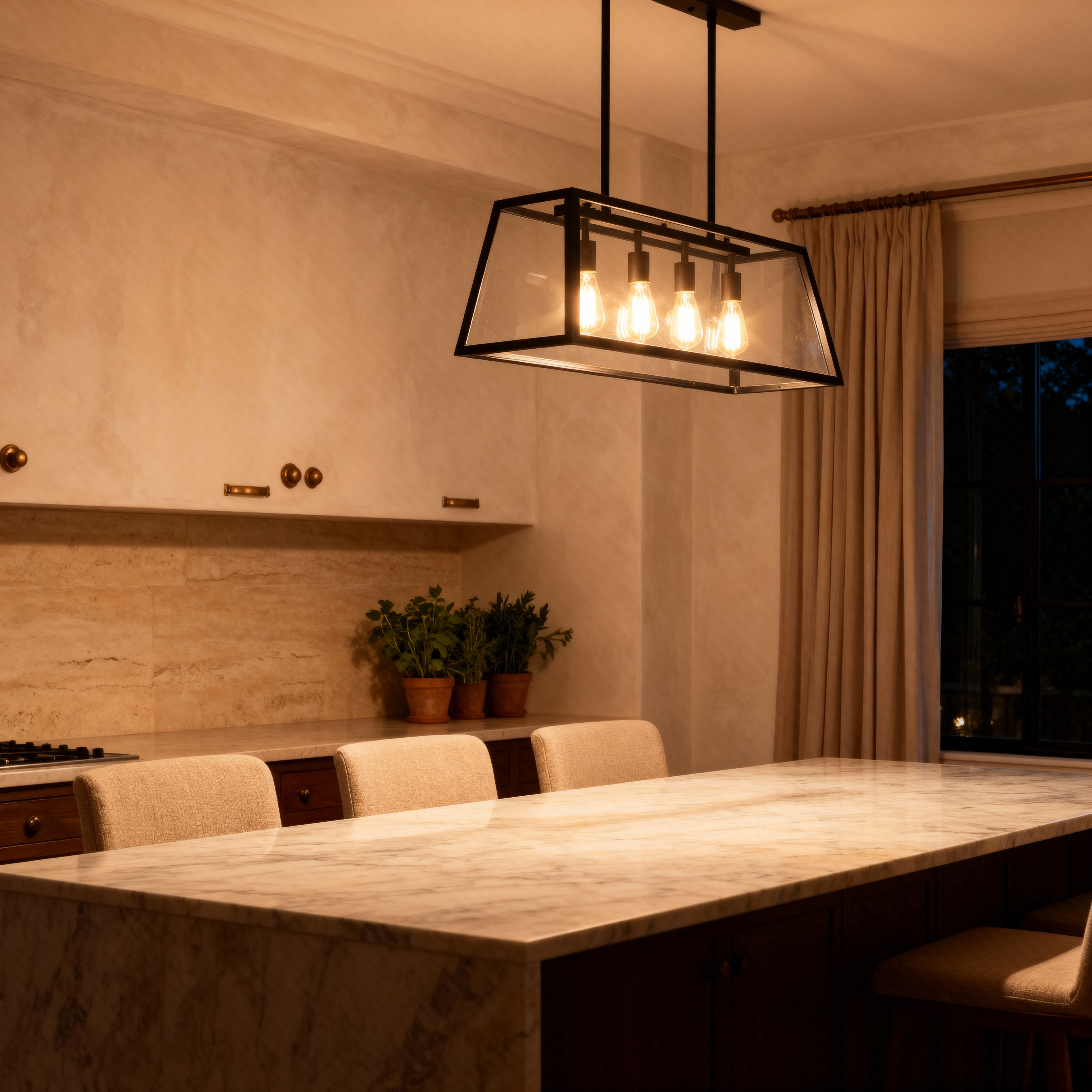 Astra Modern Black Glass Pendant For Kitchen Lighting