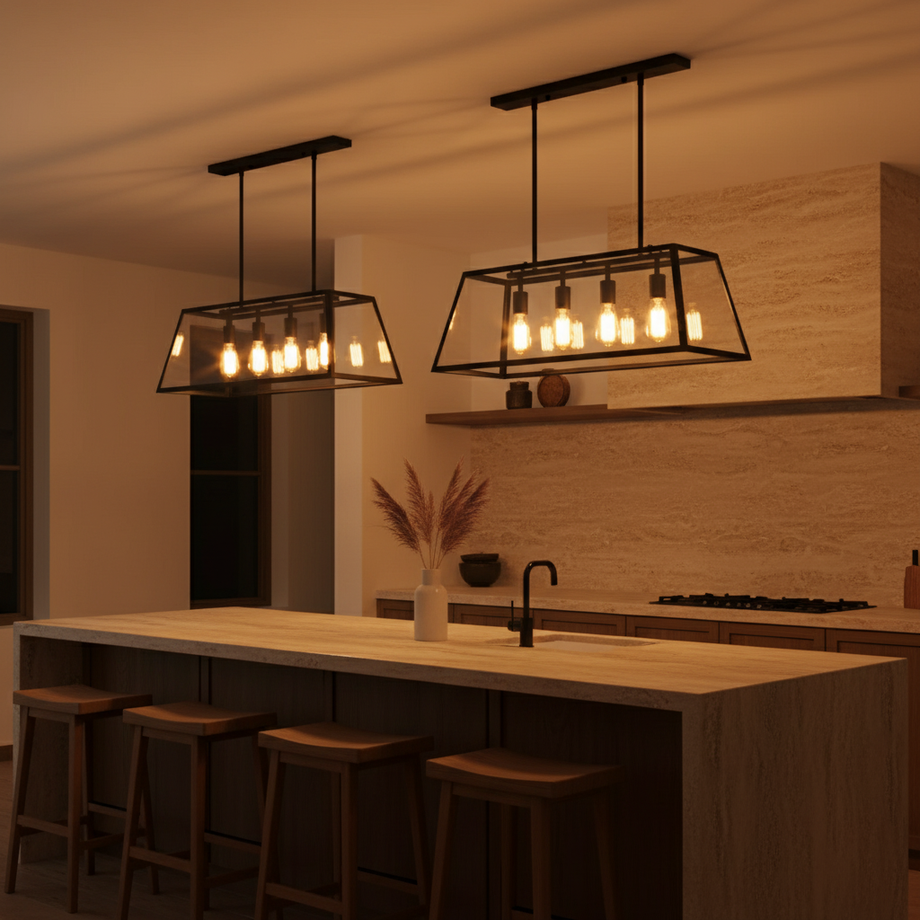 Astra Modern Black Glass Pendant For Kitchen Lighting