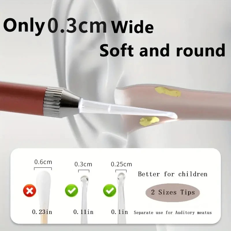 Pelle d'oreille lumineuse, cuillère d'oreille en acier inoxydable avec lumière