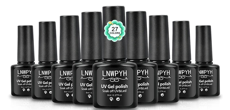 Kit de vernis à ongles Gel avec lampe à ongles LED Semi-Permanent 27 couleurs