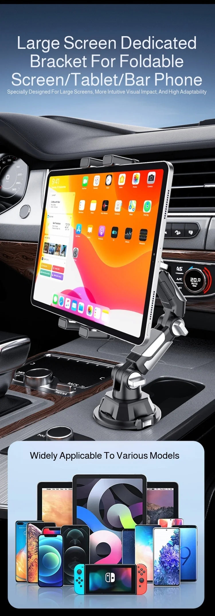 support universel pour téléphone portable de voiture étendu