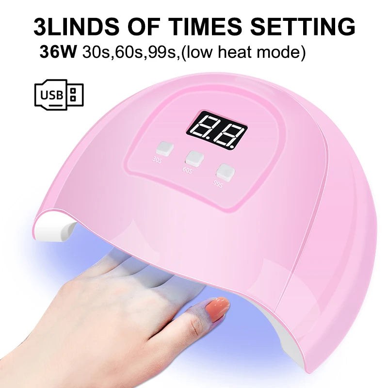 Kit de vernis à ongles Gel avec lampe UV, perceuse à ongles électrique