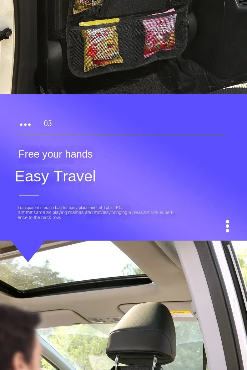 Organisateur de siège arrière de voiture avec support de tablette