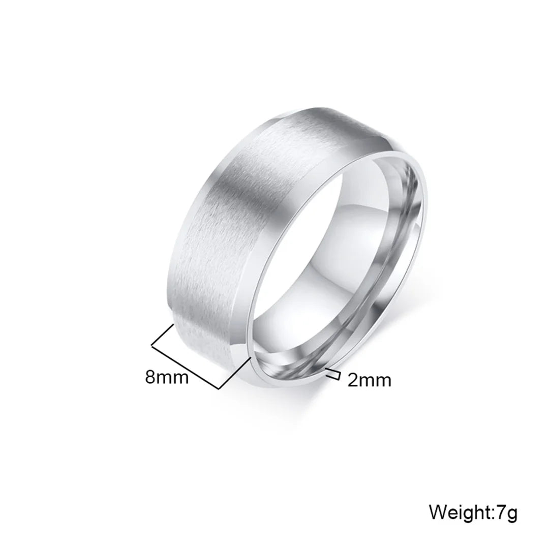 Bague de fiançailles en acier inoxydable pour femmes et hommes
