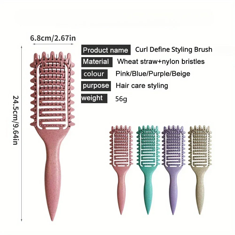 Brosse à cheveux démêlante en poils de sanglier creux