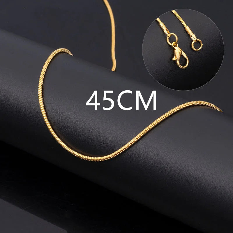 Collier chaîne serpent Vintage en acier inoxydable pour femmes et hommes