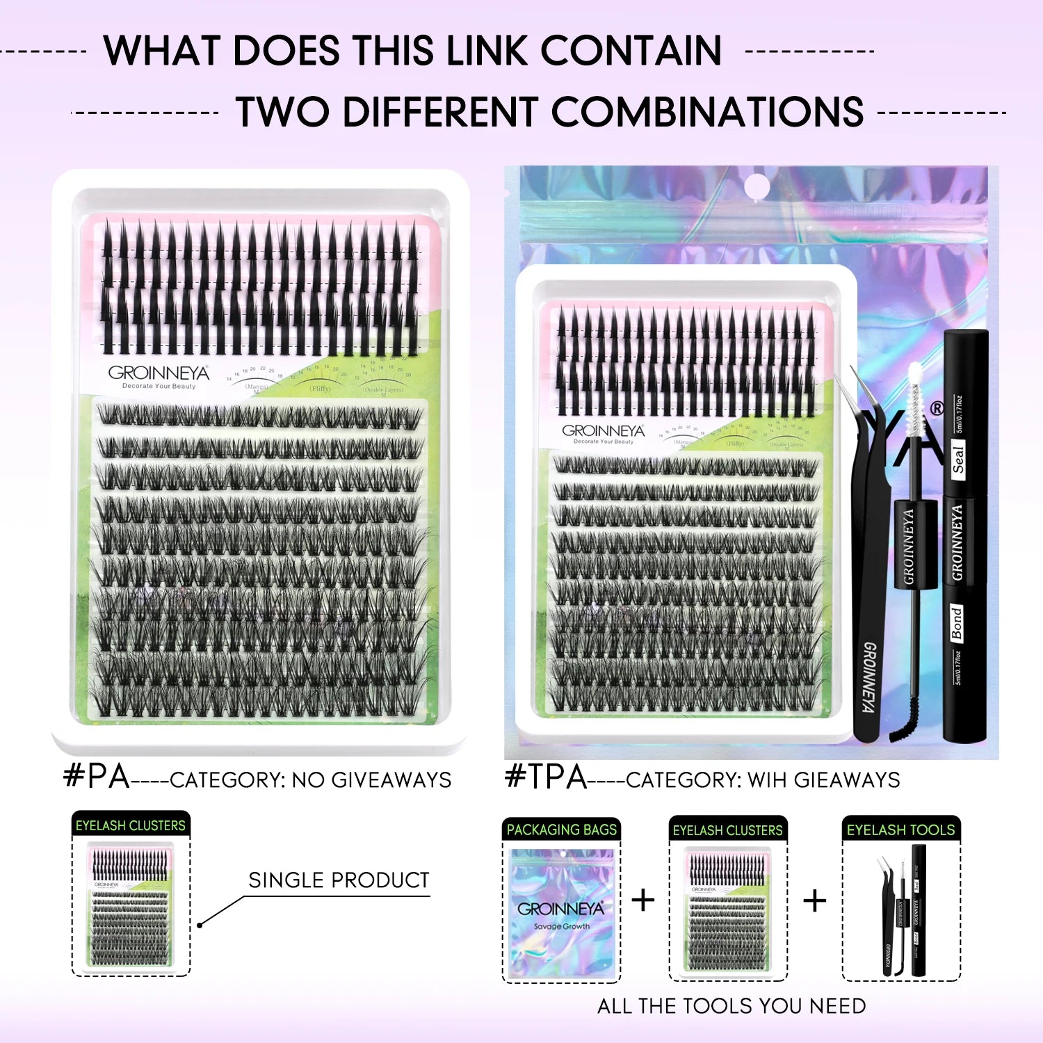GROINNEYA Kit de cils individuels à faire soi-même