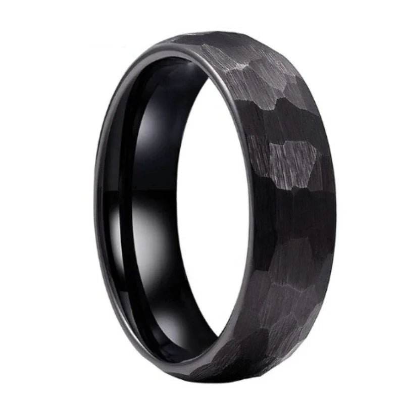 Bague de Couple en acier inoxydable brossé noir