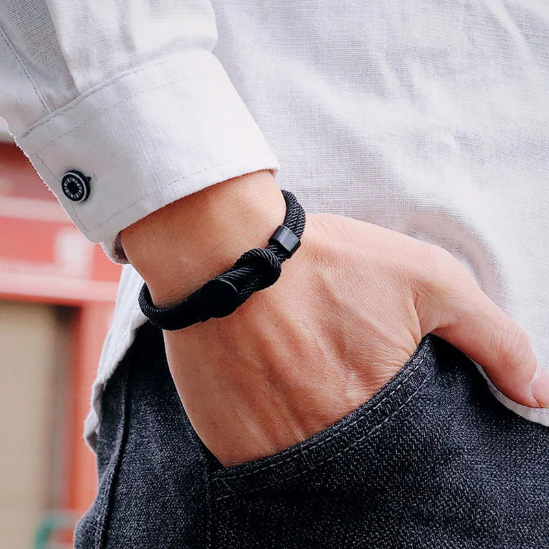 Bracelet en corde Double couche pour hommes