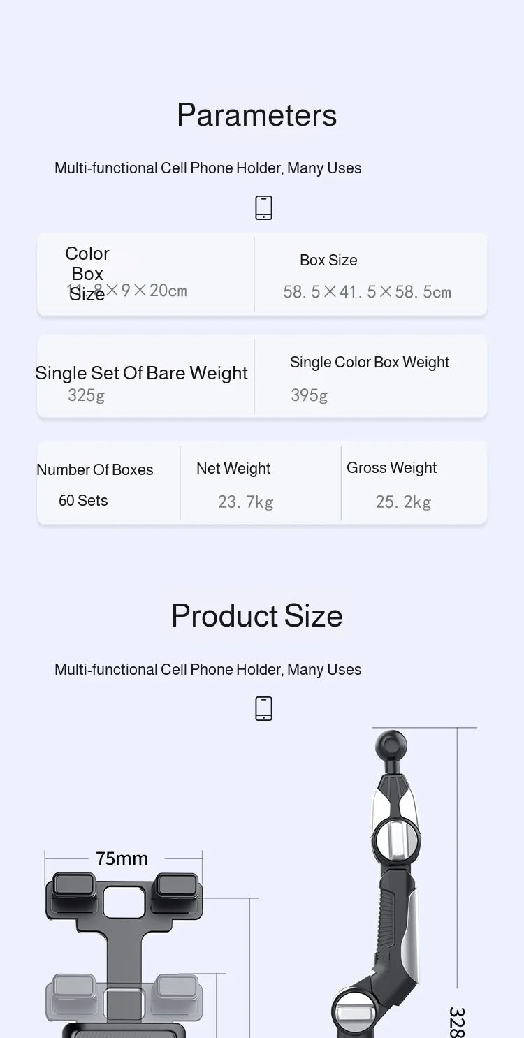 support universel pour téléphone portable de voiture étendu