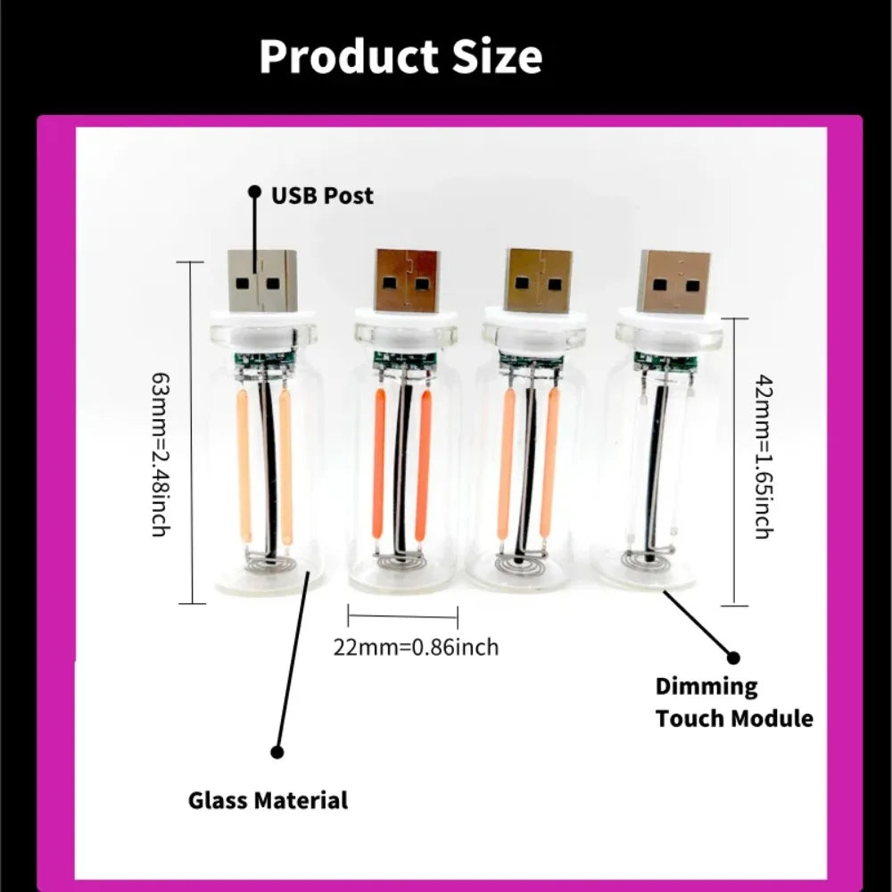 Voiture USB veilleuse tactile LED lampe à Filament éclairage