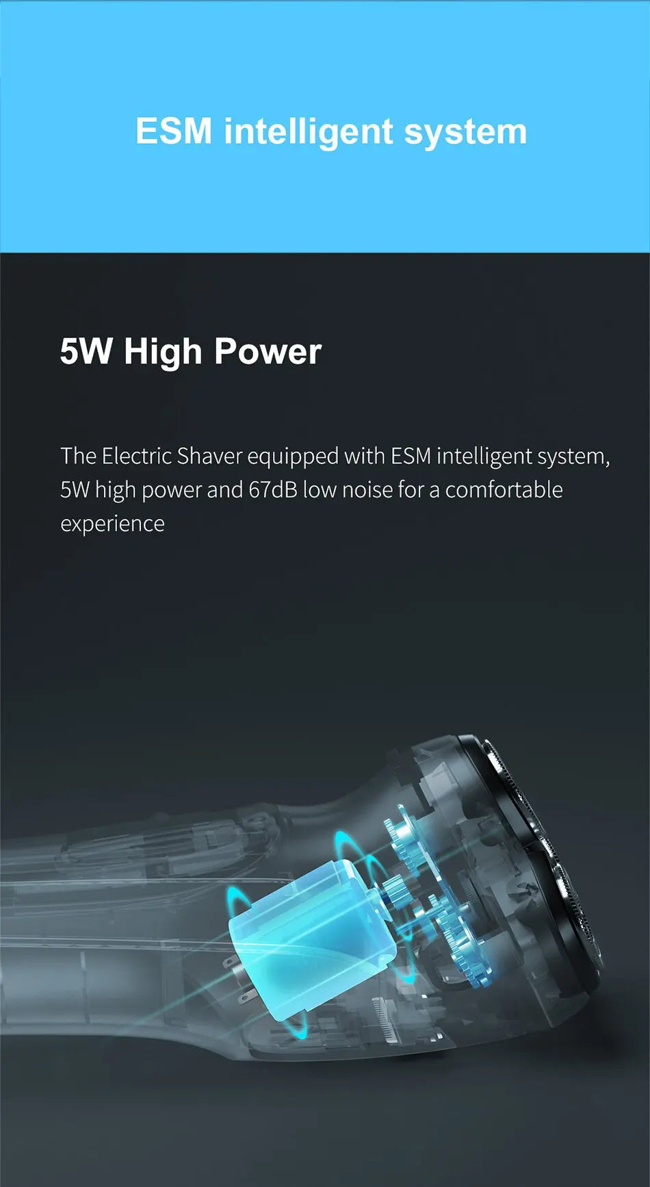 ENCHEN Blackstone Électrique Rasoir Rotatif pour Hommes 3D