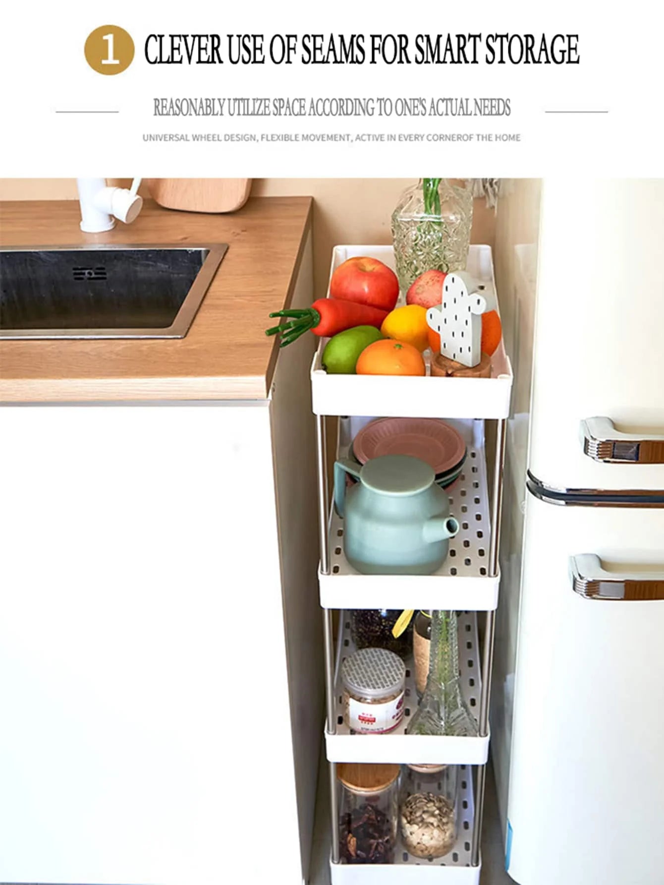 Chariot utilitaire roulant à 3/4 niveaux