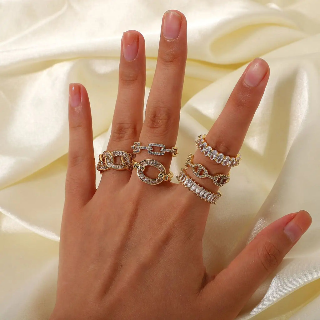 Anillos – bagues chics en zircone cubique pour femmes