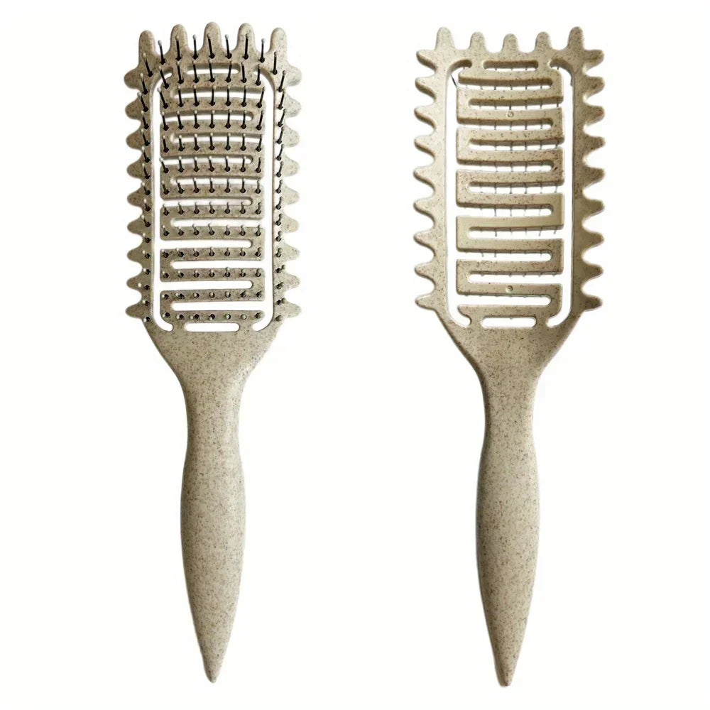 Brosse à cheveux démêlante en poils de sanglier creux