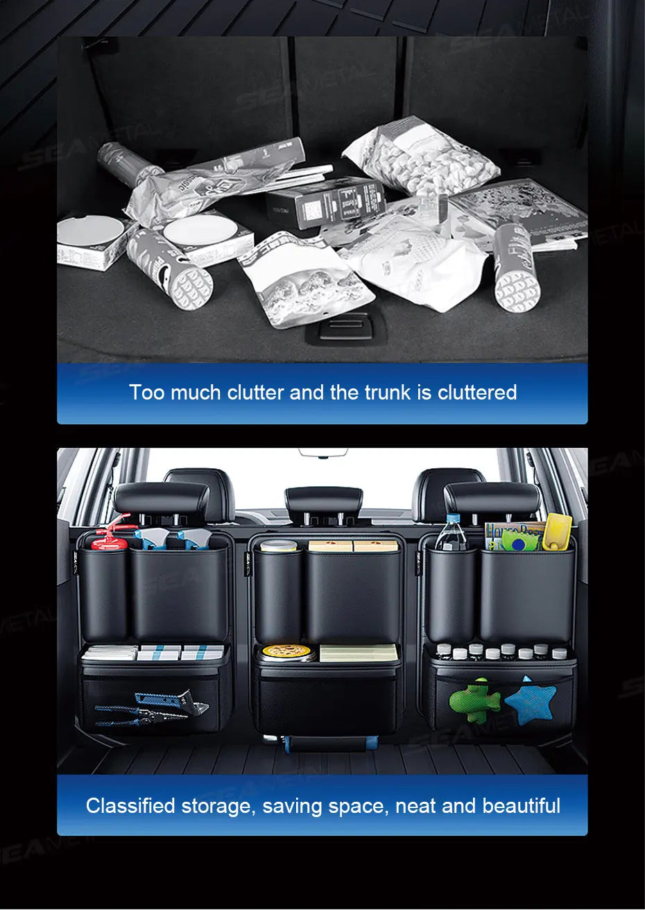 sac de rangement en similicuir pour coffre de voiture