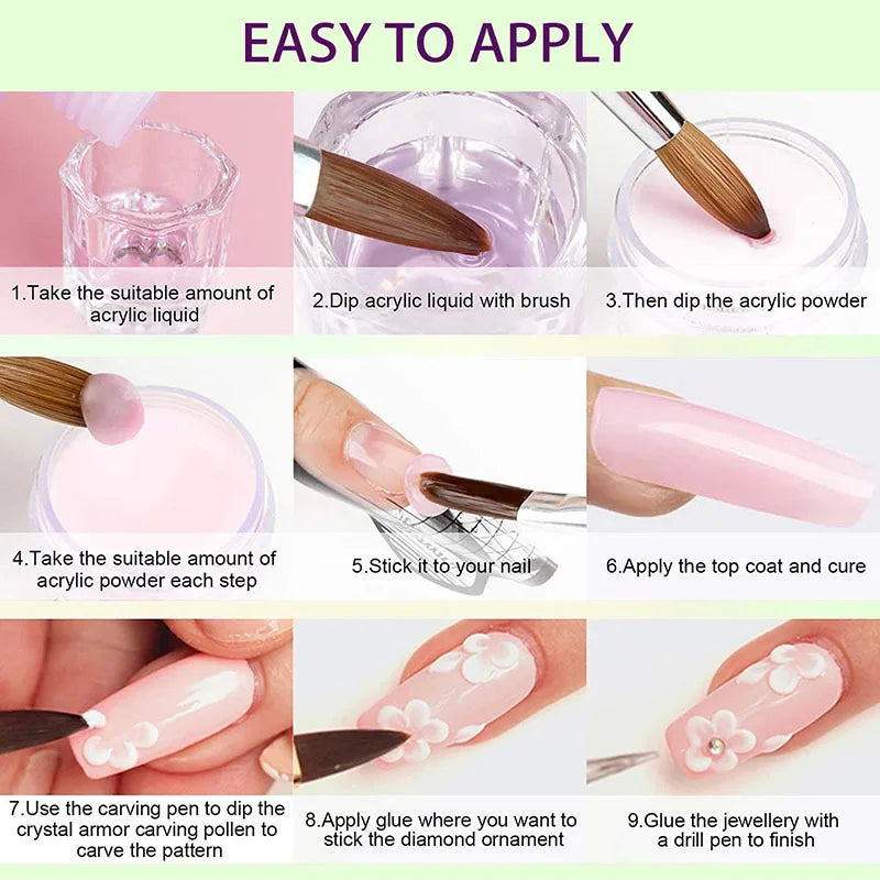 Kit d'ongles en acrylique Belle Chevelure