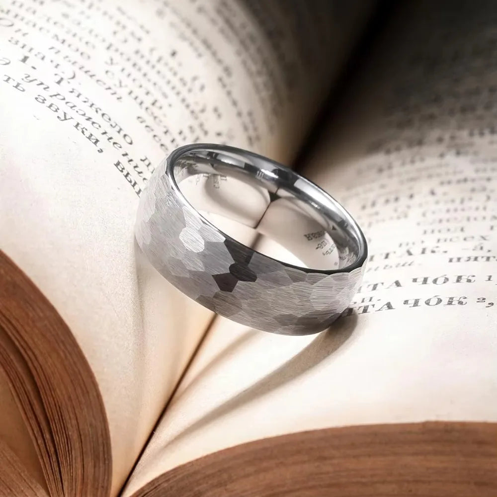 Bague de Couple en acier inoxydable brossé noir