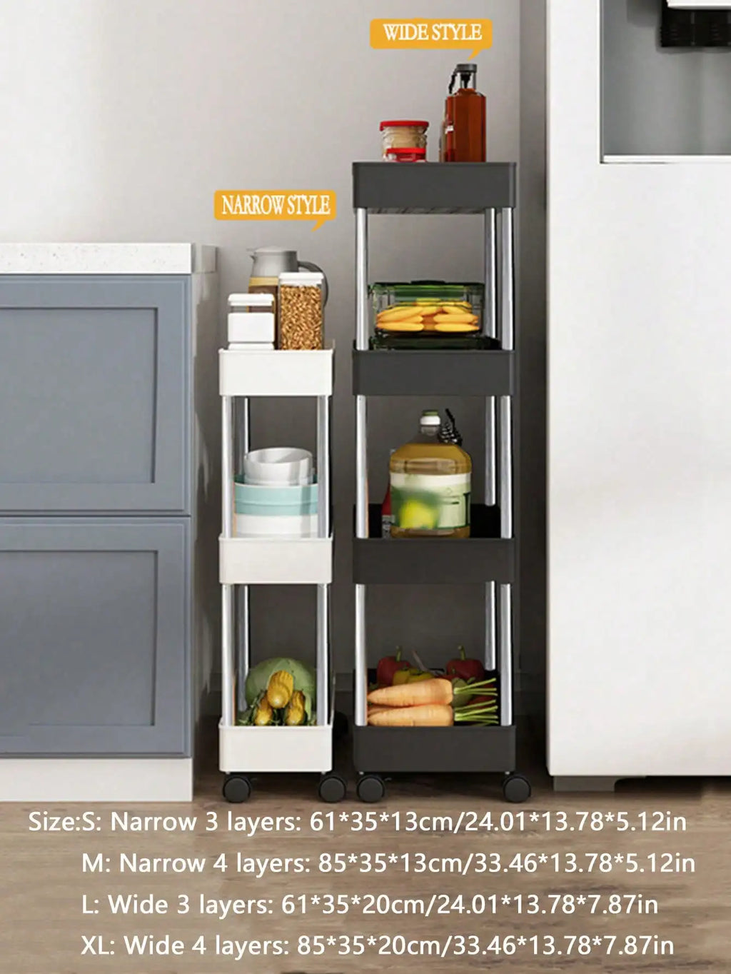 Chariot utilitaire roulant à 3/4 niveaux