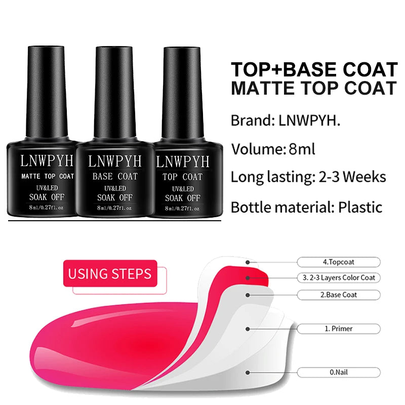 Kit de vernis à ongles Gel avec lampe à ongles LED Semi-Permanent 27 couleurs