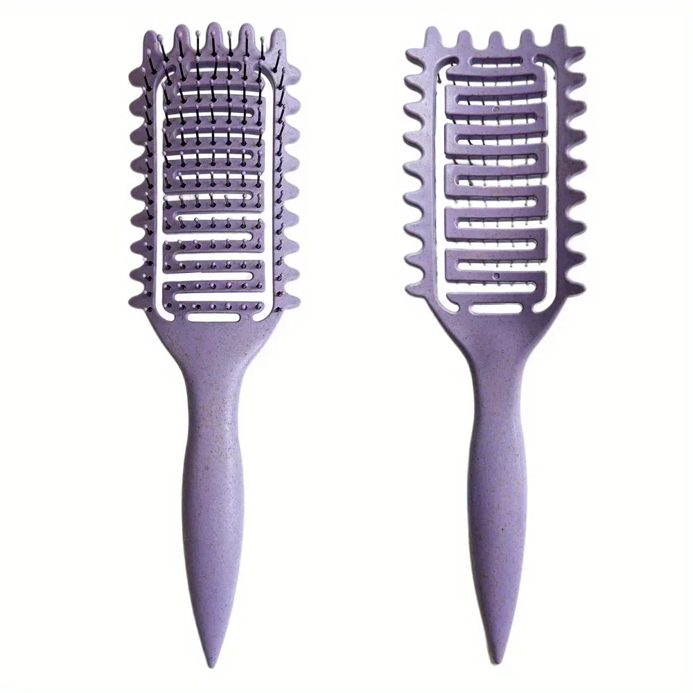 Brosse à cheveux démêlante en poils de sanglier creux
