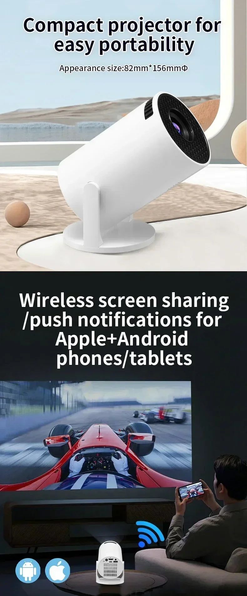 Projecteur Portable HY300 Ultra 4K Ultra HD