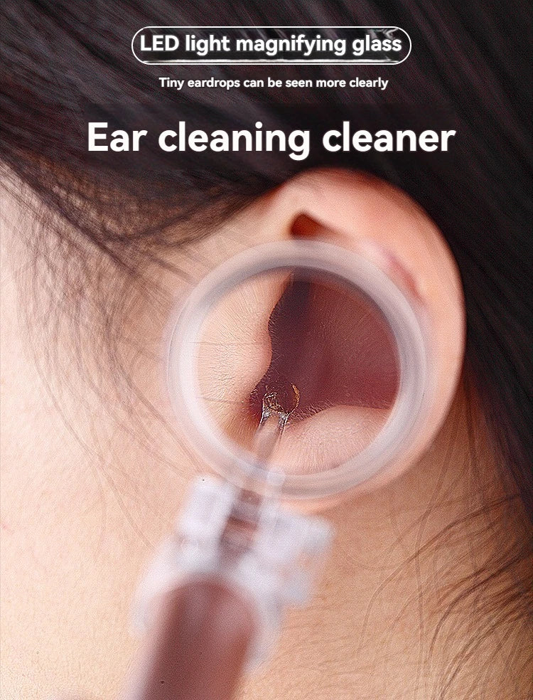 Pelle d'oreille lumineuse, cuillère d'oreille en acier inoxydable avec lumière