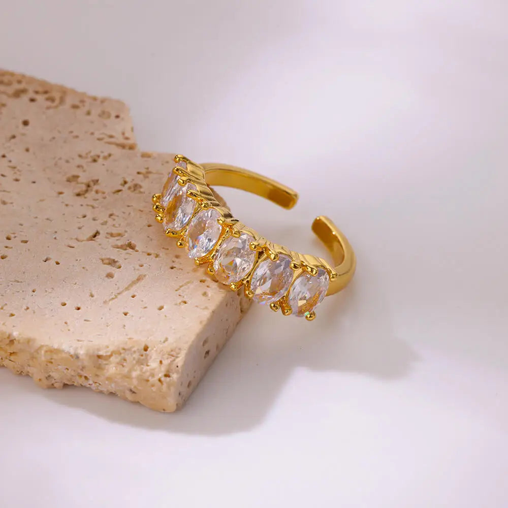 Bagues géométriques en forme de cœur en Zircon pour femmes