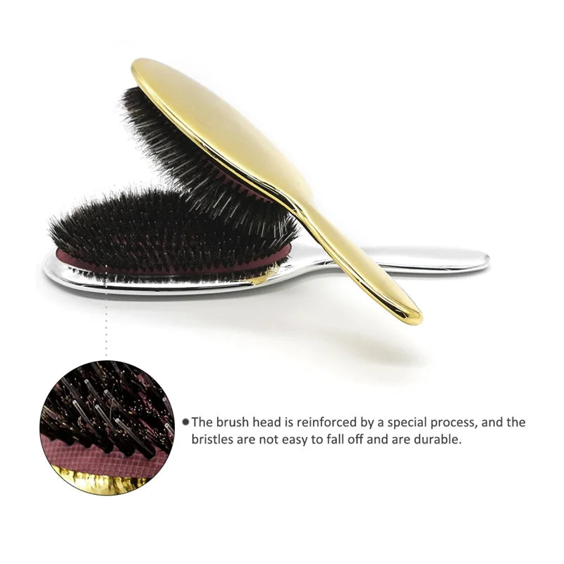 Brosse à cheveux ovale en poils de sanglier