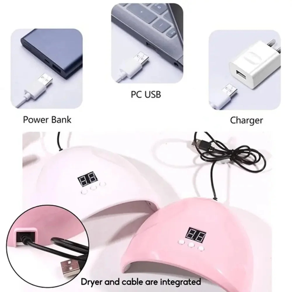 Machine de photothérapie des ongles USB lampe à ongles 12 LED