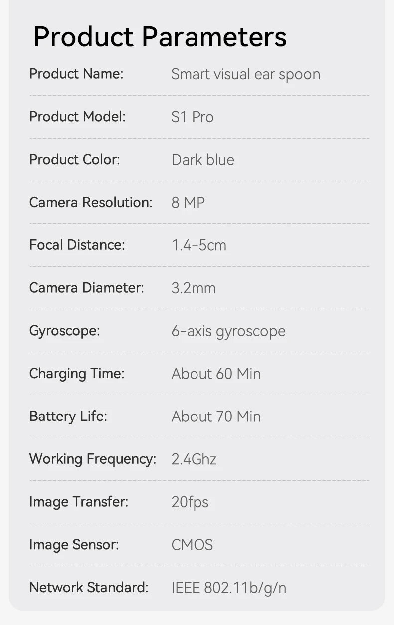 Nettoyeur de cire d'oreille visuel intelligent amélioré avec caméra