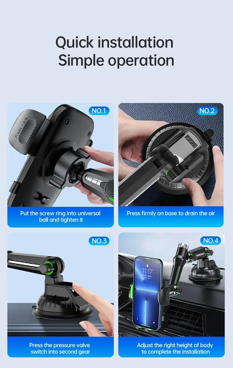 Support de téléphone à ventouse pour pare-brise/tableau de bord/fenêtre