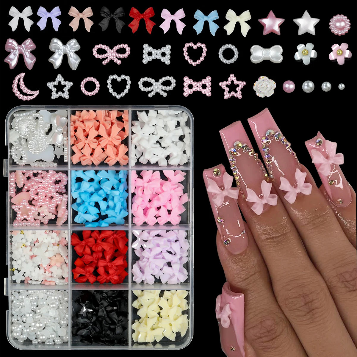 Décorations de Nail Art 3D en Résine Mixte