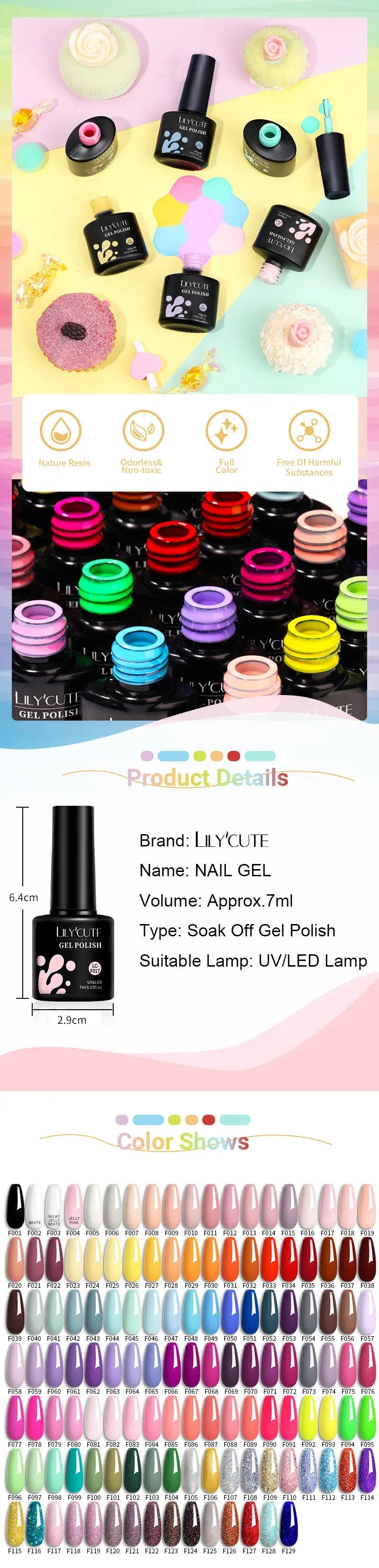 LILYCUTE 6 pièces/ensemble 7ML Gel Belle Chevelure