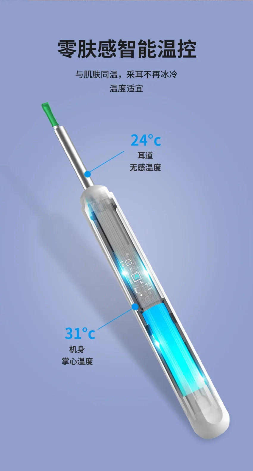 Nettoyeur d'oreille visuel intelligent avec caméra, bâtons d'oreille