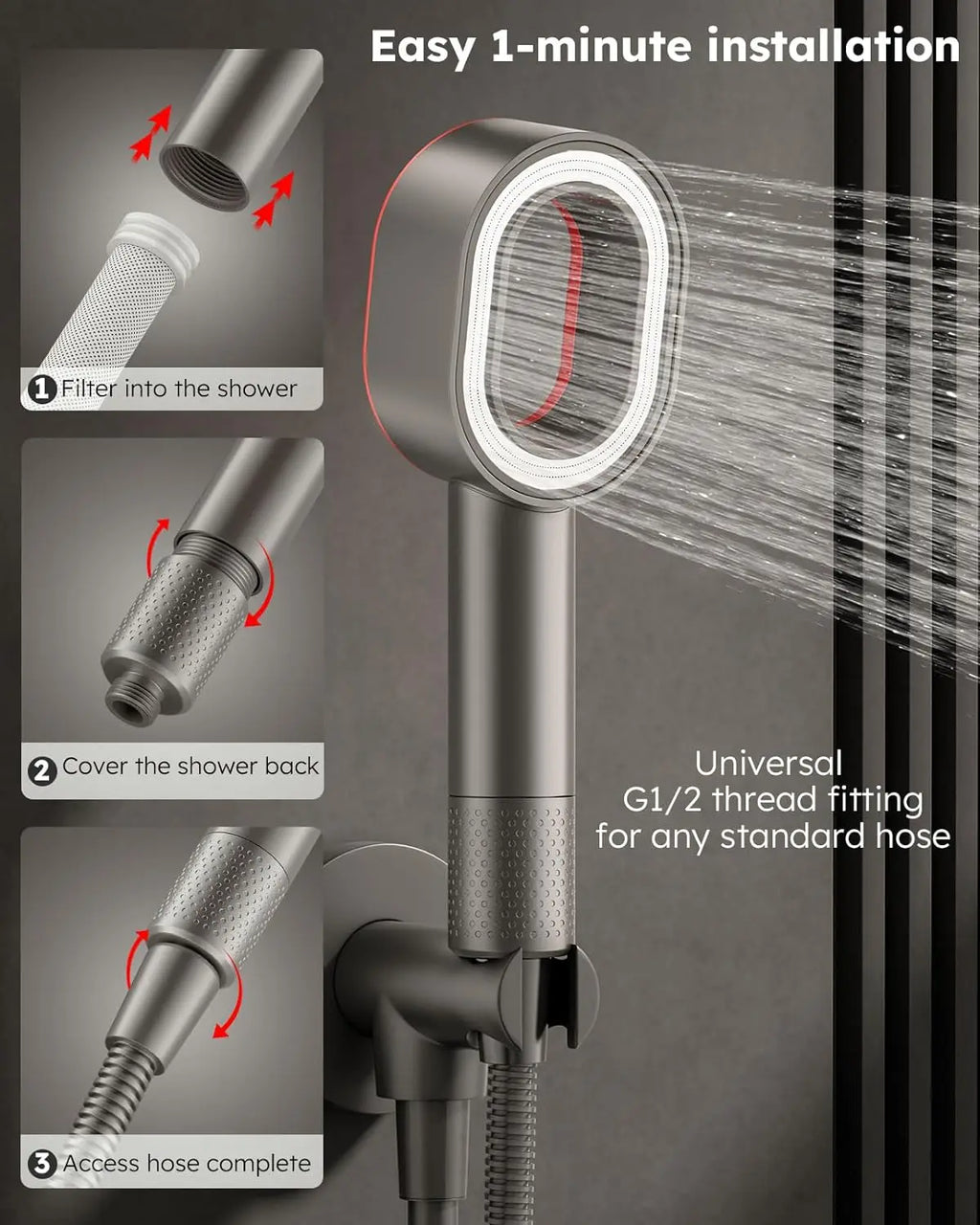 Pommeau de douche à filtre haute pression